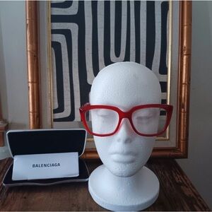 Balenciaga Bold Red Glasses